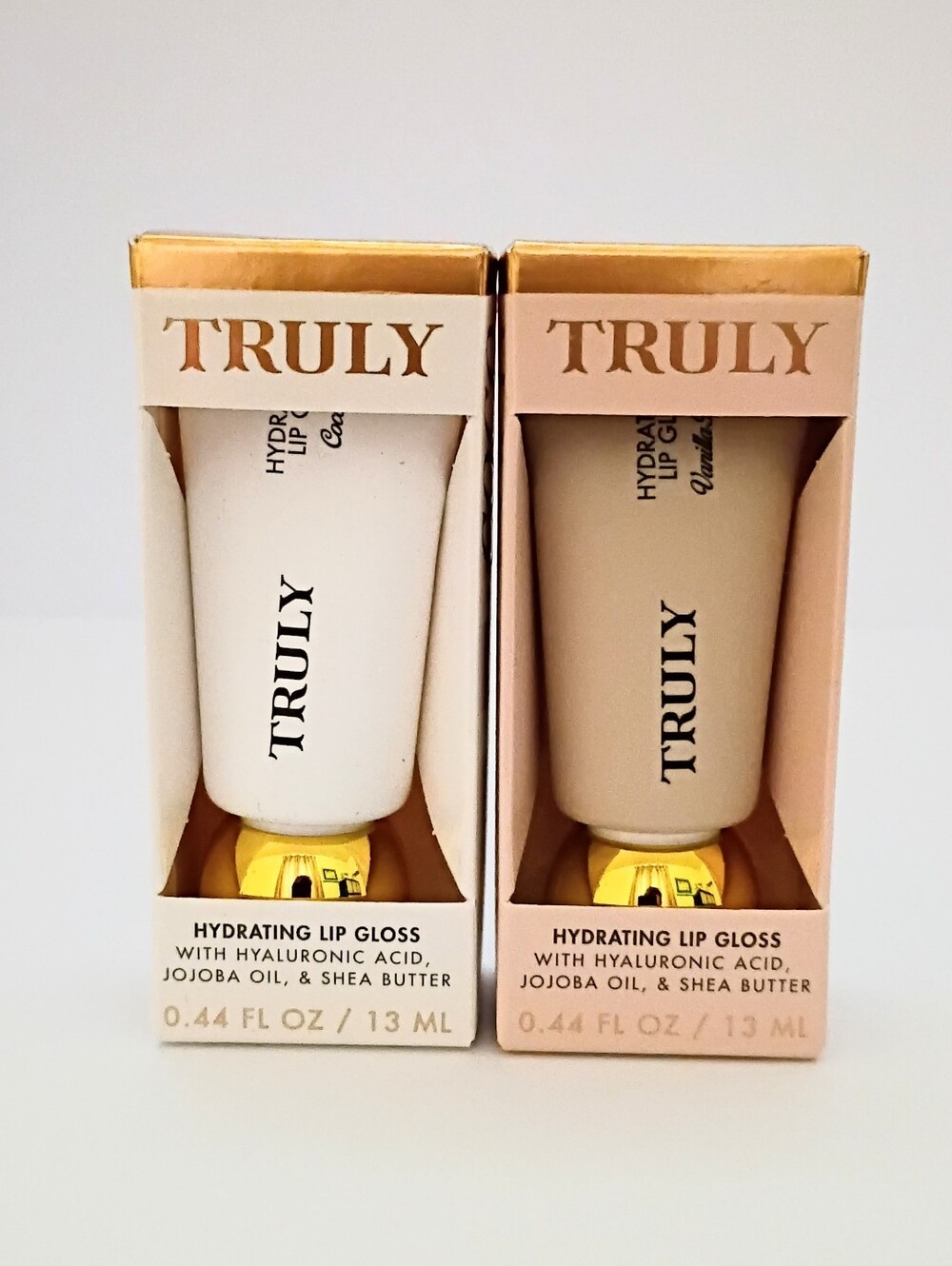 TRULY Beauty Hydrating Lip Gloss Duo NIB | Coco Cloud + Vanilla Baby | Full Size